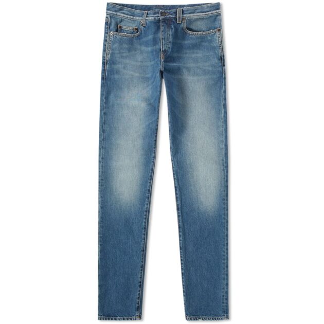 faded denim jeans by saint laurent